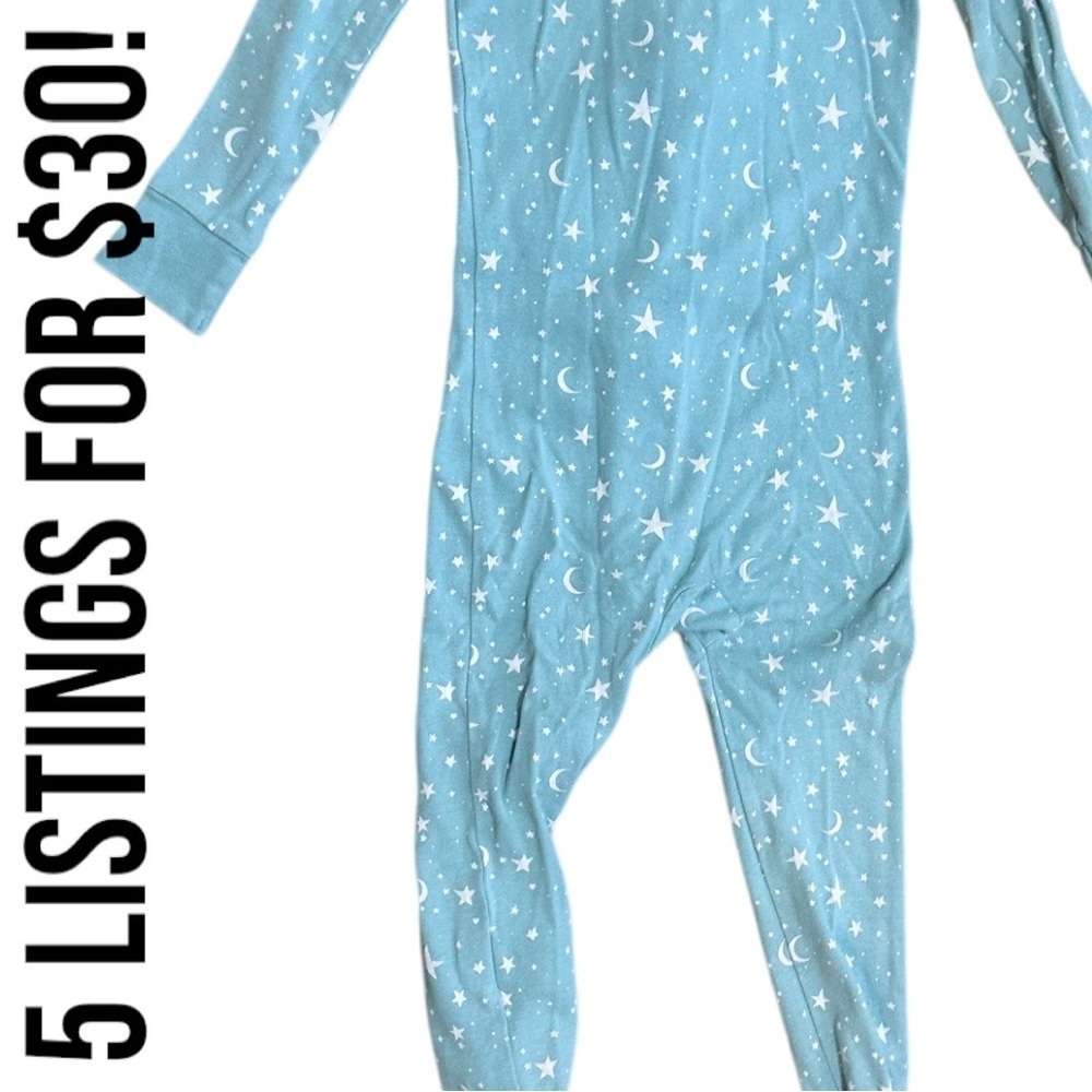 Old Navy Toddler Girl Star Print Zip Footie Pajamas Blue Starry Kids One Piece - Picture 6 of 11